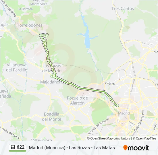 622 Bus Line Map