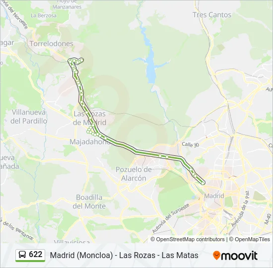 622 Bus Line Map