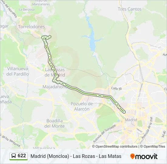 622 Bus Line Map