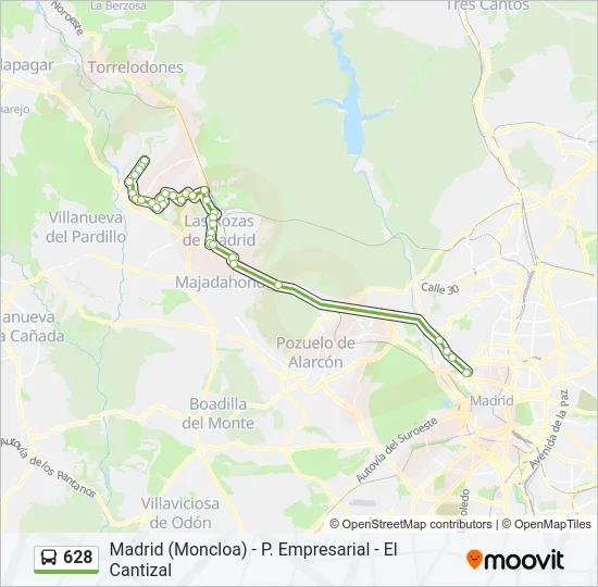 628 Bus Line Map