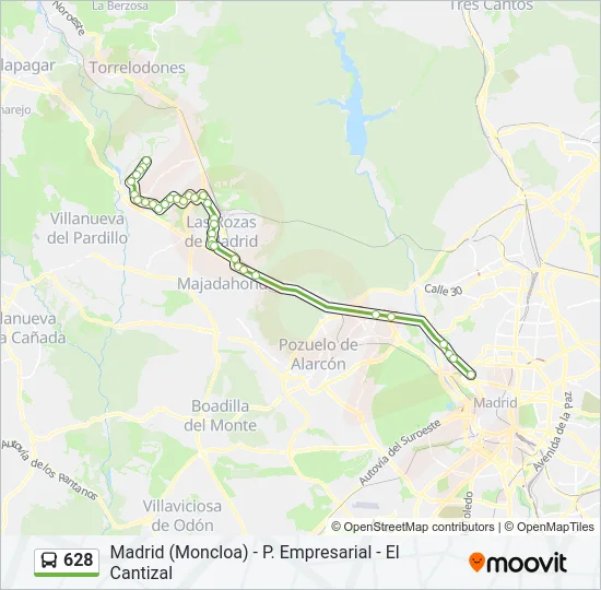628 Bus Line Map