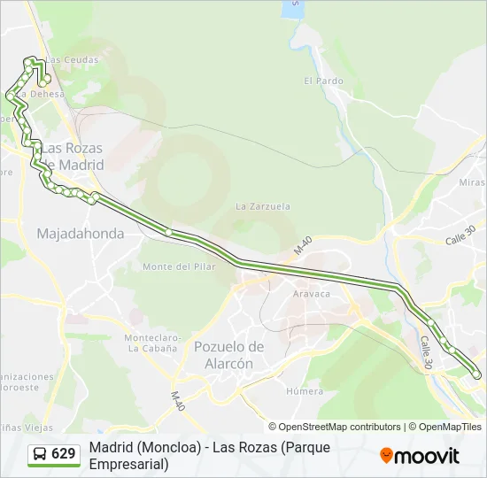 629 Bus Line Map