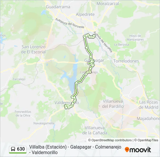 630 Bus Line Map