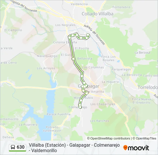 630 Bus Line Map