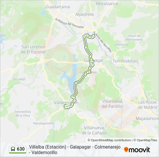 630 Bus Line Map