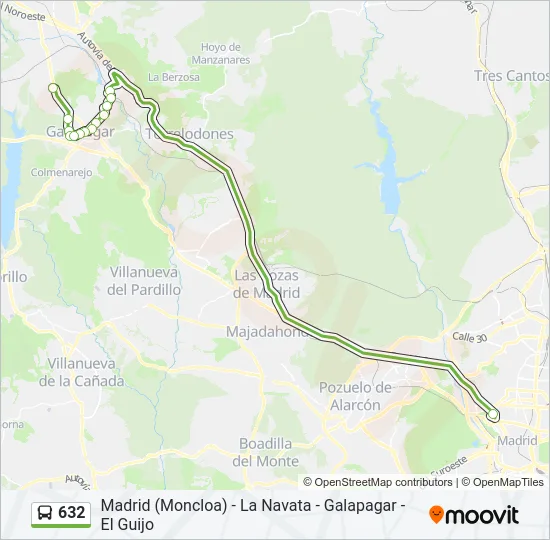 632 Bus Line Map