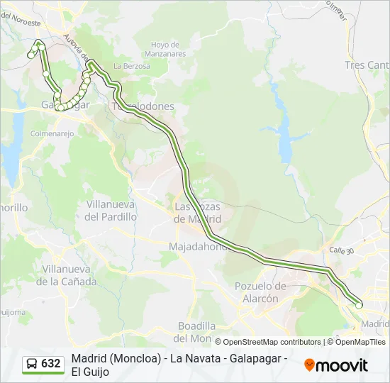 632 Bus Line Map