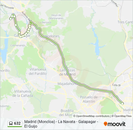 632 Bus Line Map
