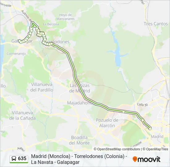 635 Bus Line Map