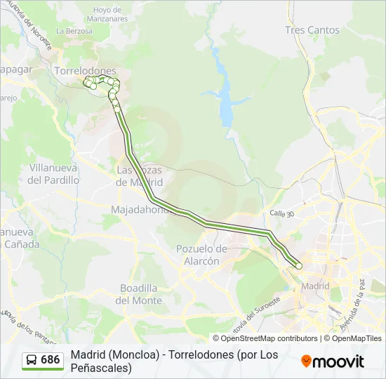 686 Bus Line Map