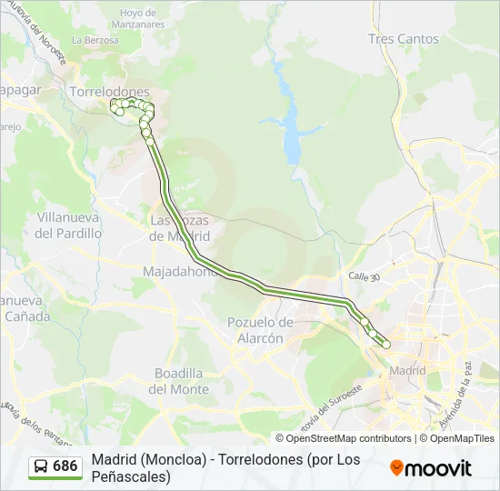 686 Bus Line Map