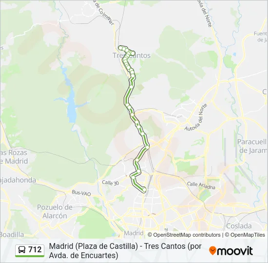 712 Bus Line Map