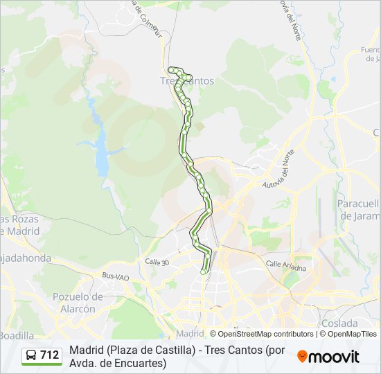 712 bus Mapa de línia