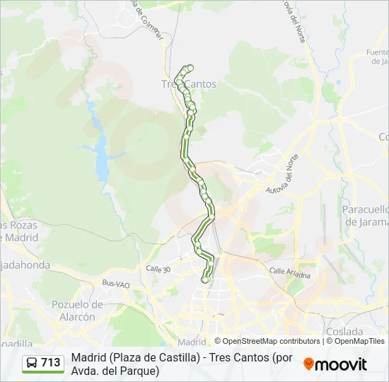 713 Bus Line Map