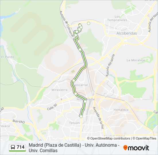 714 bus Line Map