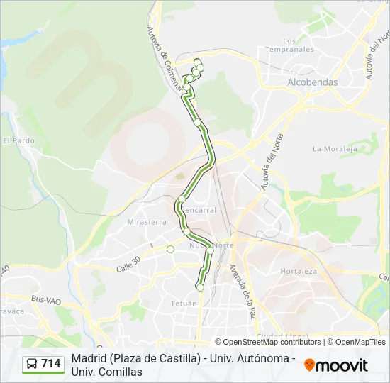 714 Bus Line Map