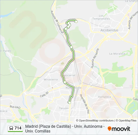 714 Bus Line Map