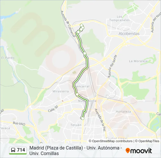 714 Bus Line Map