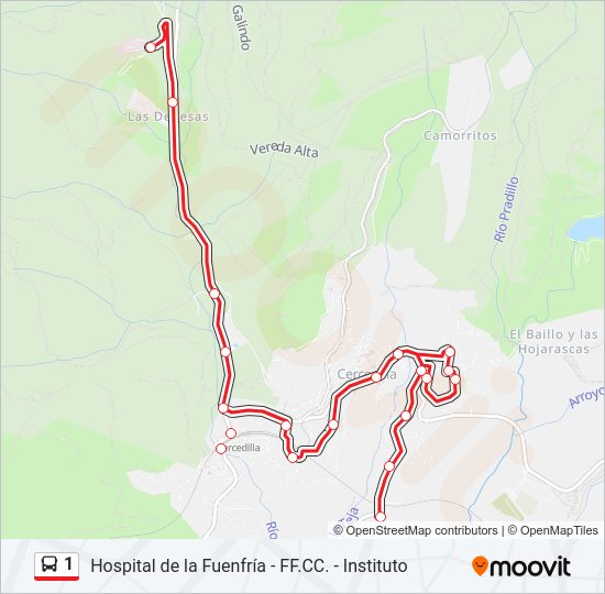 1 Bus Line Map