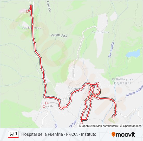 1 Bus Line Map