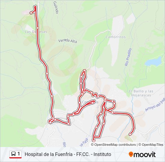 1 Bus Line Map