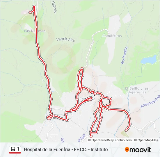 1 Bus Line Map