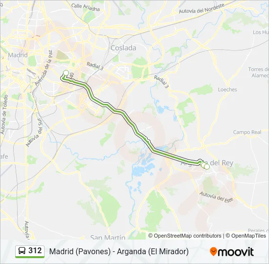312 Bus Line Map