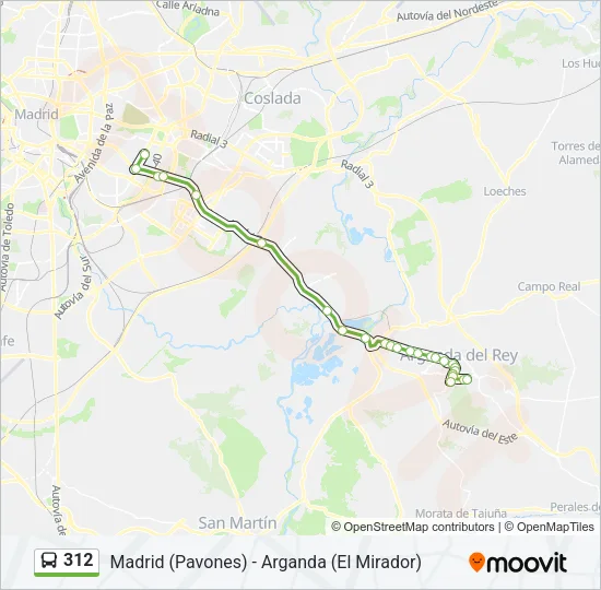 312 Bus Line Map