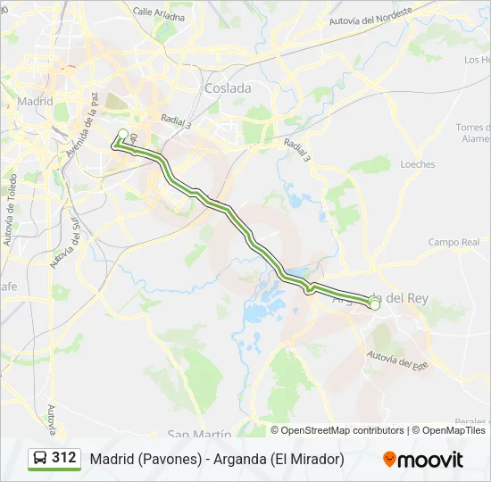 312 Bus Line Map