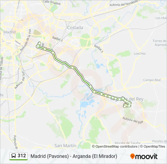 312 Bus Line Map