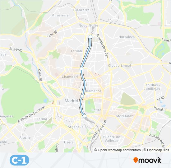 C1 train Line Map
