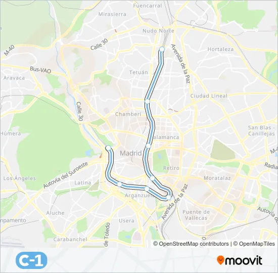 C1 Train Line Map