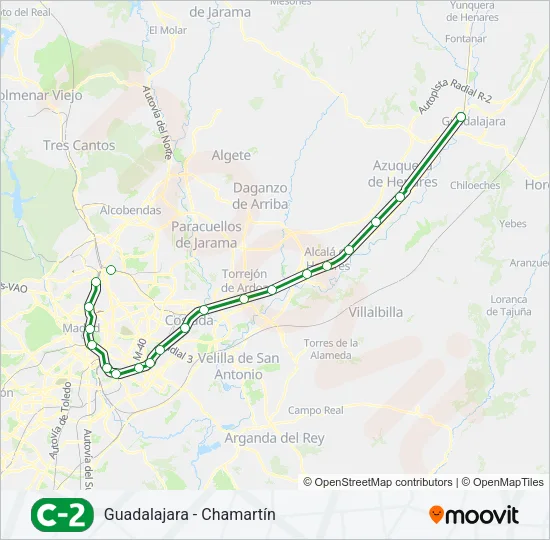 C2 Train Line Map