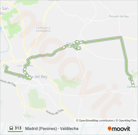 313 Bus Line Map