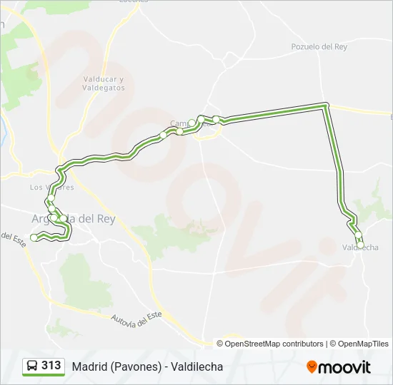 313 Bus Line Map