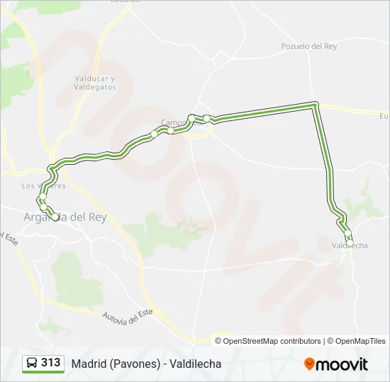 313 Bus Line Map