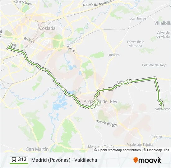 313 Bus Line Map