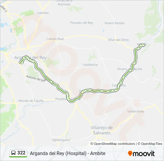 322 Bus Line Map