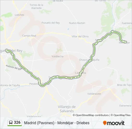 326 Bus Line Map
