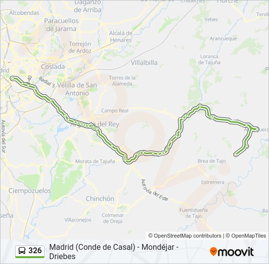 326 bus Line Map