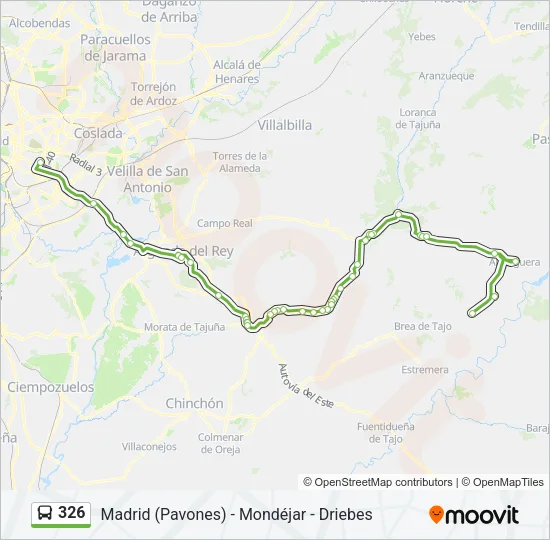 326 Bus Line Map