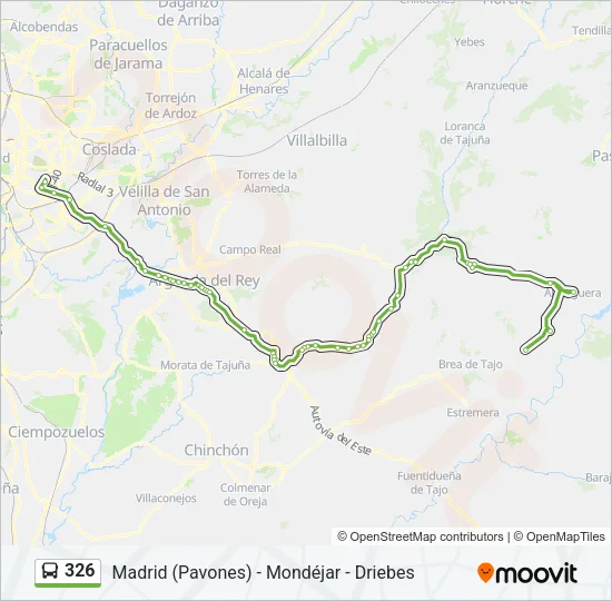 326 Bus Line Map