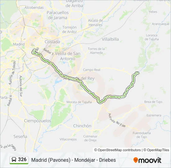 326 Bus Line Map