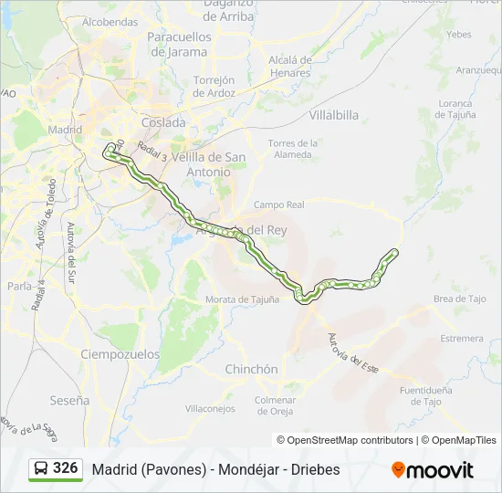 326 Bus Line Map