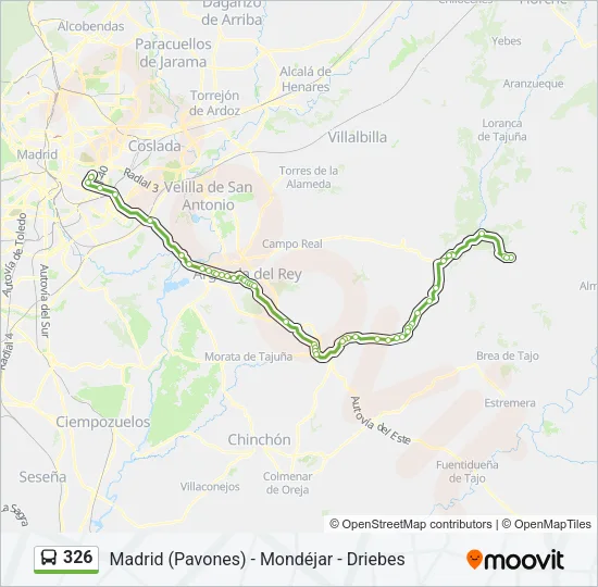 326 Bus Line Map
