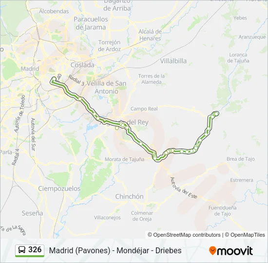 326 Bus Line Map