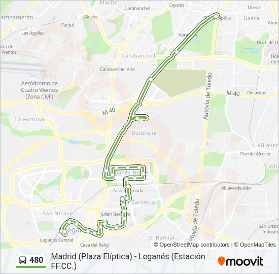 480 Bus Line Map