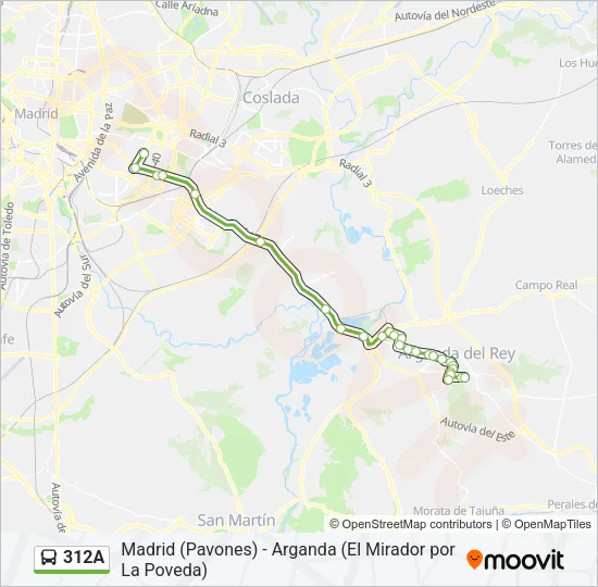 312A Bus Line Map