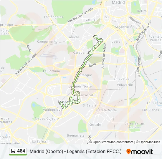 484 Bus Line Map