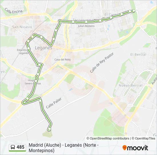 485 Bus Line Map
